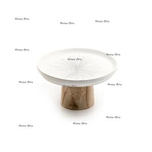 Serviteur à gâteau en fer et bois de dernière génération, qualité supérieure, forme ronde, pour la maison et l'hôtel - Product Image 5