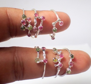 Gigli Rigli Gems Women's Ethnic 925 <b>Sterling</b> <b>Silver</b> Bezel <b>Set</b> Tourmaline Classic Wedding Engagement Anniversary Gift <b>Ring</b> - Product Image 4