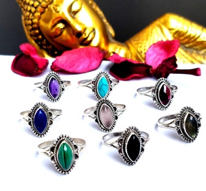 Belles bagues en argent 925 en pierre naturelle faites à la main pour elle-Usine de bijoux en argent en gros de l'Inde - Product Image 3