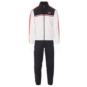 Chándal personalizado con cremallera para hombre, ropa deportiva de alta calidad con bolsillo, trajes para correr en blanco - Product Image 1