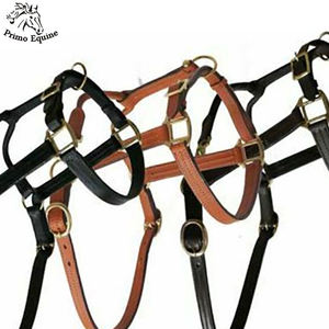 Cuir durable triple pli de licou de cheval équestre personnalisable de haute qualité avec matériel en laiton comprend un logo personnalisé pour l'équitation - Product Image 6