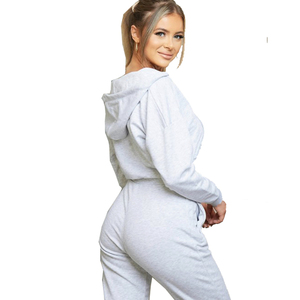 2020 última moda marca mujeres Crop Top sudaderas con capucha con Panel DE TRABAJO Casual Wear sudaderas con capucha - Product Image 2