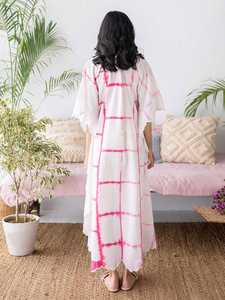 2022 Tie Dye Caftan pour dames tissé coton Long caftan parole longueur robe de soirée naturel pour plage été Bikini couverture - Product Image 5