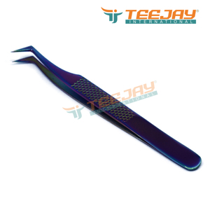 TEEJAY ELT-314 Vente en gros de pinces à cils en acier inoxydable de haute qualité, personnalisées, effet arc-en-ciel, OEM/ODM, DHL, Paypal, T/T - Product Image 2