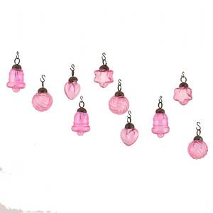 Conjunto de vidrio morado hecho a mano, adornos de Navidad pequeños, GSET-567 de decoración - Product Image 1