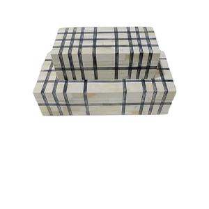 CAJA DECORATIVA DE INCRUSTACIONES DE HUESO MARFIL HECHO A MANO - Product Image 1