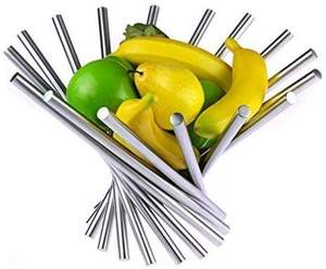 Tazón para Servir Frutas de Acero Inoxidable, Diseño Personalizado, Hecho a Mano en India - Product Image 1