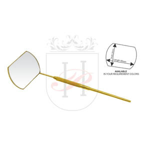 Espejo de extensión de pestañas redondo y Rectangular, Color dorado con mango de acero inoxidable, novedad - Product Image 1