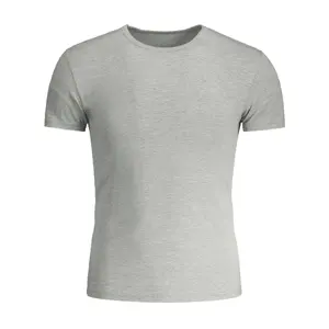 Prezzo basso con la migliore maglietta di base per uomo girocollo manica corta in bianco melange t shirt per uomo abbigliamento all'ingrosso