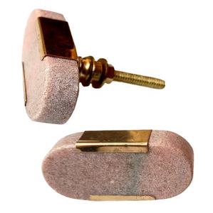 Modern Natural Pink Marble Stone Knob Versatile Furniture <b>Cabinet</b> Door Drawer Pulls for Wardrobe Bathroom <b>Outdoor</b> Dresser Mall - Product Image 1