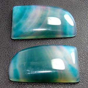 Cabochon poli en forme de feuille de paire d'agate à bandes de haute qualité pour la fabrication de bijoux pierres précieuses en vrac naturelles sans trou tiers - Product Image 2