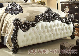 European Style Wooden Crafted <b>Bedroom</b> Set Hand Carved Wooden <b>Bedroom</b> Set in <b>High</b> <b>Gloss</b> Wooden Carved Black <b>White</b> <b>Bedroom</b> Set - Product Image 2