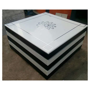 Cubierta de Mesa Cuadrada con Incrustaciones de Mármol, Hermosa Cubierta de Mesa de Piedra con Diseño de Incrustaciones de Mármol Pulido a Mano con Hermoso Trabajo Artístico - Product Image 1