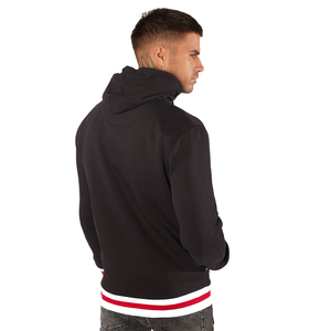 Pull à capuche de haute qualité pour hommes, style Streetwear noir avec design personnalisé, côtes doublées et manchettes, approvisionnement OEM - Product Image 2