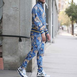 Survêtement pour hommes, impression personnalisée de Sublimation, avec panneau latéral, de haute qualité, en coton et polyester, fermeture éclair, vente en gros - Product Image 5
