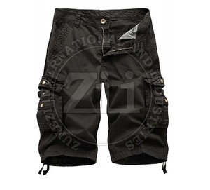 Pantalones Cortos Cargo Casuales de Moda para Hombre, Cintura Media, Corte Ajustado, 100% Algodón, Color Sólido, Ecológicos, Transpirables, de Secado Rápido, Ligeros, OEM - Product Image 2