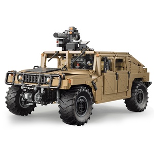 Truk Lapis Baja HUMVE H1 Off-Road 4WD Skala 1:8 Besar, Blok Bangunan RC DIY, Mobil MRAP C61036W - Product Image 2