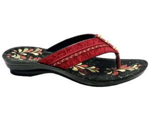 Pantoufles de créateur pour femmes, chaussons de mode reine pour l'extérieur et toutes saisons rouge noir - Product Image 2