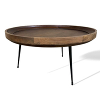 Table basse en bois massif de style européen, légère, design moderne, structure en fer, meubles de salon, couleur personnalisée bleue