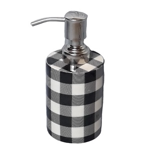 Modern Style Metal Liquid Soap Dispenser Check Sticker Enameled Stainless Steel Pump and Plastic Bottle Liner