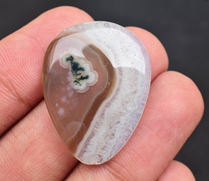 Moss Agate Cabochon Loose Agate Crystal Cabochon Semi Precious <b>Stone</b> - Product Image 2