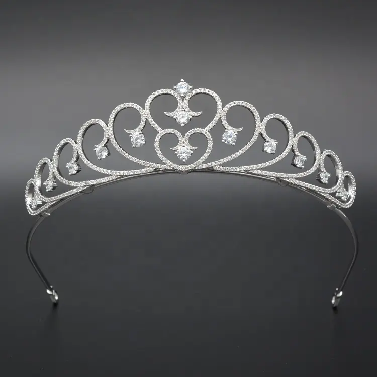 Nuova corona da sposa in zircone in ottone con <span class=keywords><strong>gioielli</strong></span> da sposa in stile europeo e americano
