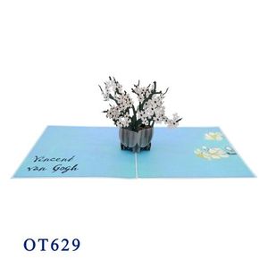 ดอกไม้แฮนด์เมด,3D ต้นแอปริคอท Vincent Van Gogh Pop Up Card กระดาษป๊อปอัพของขวัญขายส่งคิริกามิ - Product Image 4
