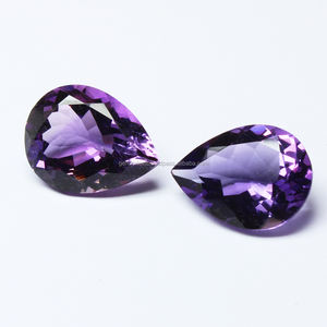 Pierre d'améthyste de 12x16 mm, forme poire, taille facetée, naturelle, de qualité supérieure, faite à la main, améthyste violette, pour la fabrication de pendentifs, pierre de bijouterie - Product Image 3