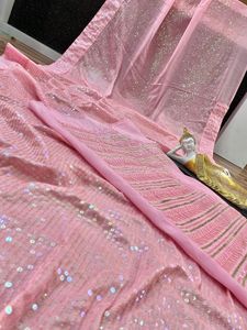 Bollwood-Sehnz estilo enmalle, Saree, real, color rosa - Product Image 5