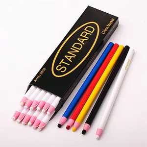 标准12/盒6色撕线蜡笔彩色铅笔用于织物服装纺织品绘图