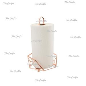 Porte-papier de soie décoratif de table en métal argenté avec porte-rouleau de mouchoir de cuisine de qualité supérieure en vrac - Product Image 2