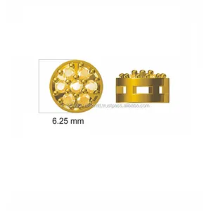 Diamante Real 2 gramos 10kt amarillo oro hermoso diseñado pendientes para las mujeres