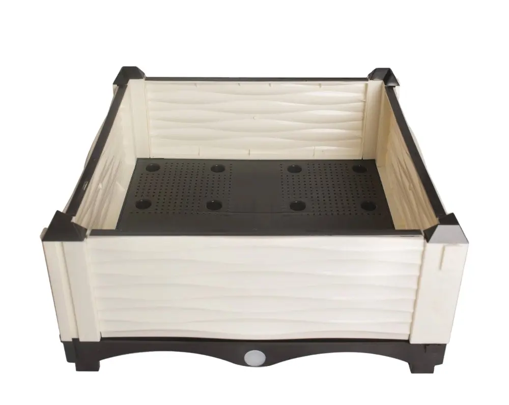 Пластиковая легко собранная Вертикальная модульная поднятая садовая кровать, садовый ящик для посадки с сеяным лотком, дренажные отверстия, впитывающая влагу кровать