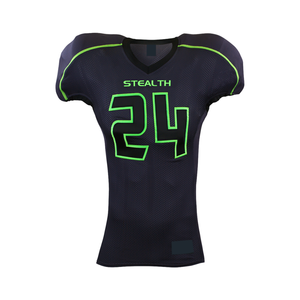 Maillot de football américain vert col en V manches courtes en mesh respirant unisexe adulte vêtement de sport coupe classique couleur unie personnalisable - Product Image 5