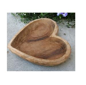 Bol en bois et bol en forme de coeur pour salade ou fruits pour une taille personnalisée et naturelle et polie - Product Image 3