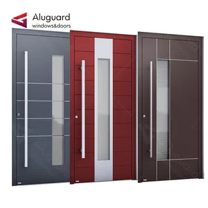 Security iron steel aluminum storefront door with pivot door system 2022 new trends entry front main door new design