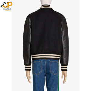 Veste d'varsity en cuir pour homme, OEM, styliste personnalisé, manches en cuir, boléro - Product Image 6
