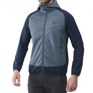 Veste d'hiver décontractée grande taille pour hommes, coupe ajustée, coque souple, imperméable, respirante, coupe-vent en laine, capuche en cuir avec longue fermeture éclair - Product Image 2