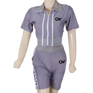 2025 nuevo diseño gran oferta Casual Crop Top dos piezas conjuntos cortos de verano para mujeres - Product Image 1