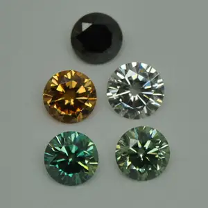 Cheapest lab grown moissanite diamond wholesale price for all fancy color from India USA, green,yellow/brown/chocolate color