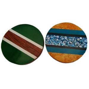 Top <b>round</b> antique wood and resin coaster wholesale manufacturer antique design handmade resin inlay wood coaster supplier - Product Image 6