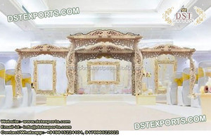 Mandap de mariage en bois sculpté de designer, France, Mandap de mariage indien en bois sculpté, Californie, Mandap de mariage royal en bois, Royaume-Uni - Product Image 2
