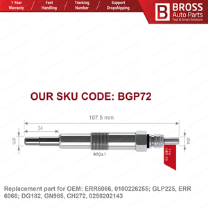 Bujía de calentador BGP72 de 11 voltios para Rover Defender Discovery, 0100226255, GLP225, ERR 6066, DG182, GN985, CH272, 1 pieza - Product Image 5