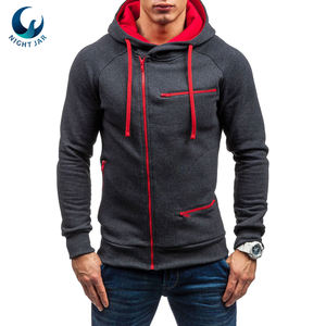 Wholesale <b>Mens</b> Spring <b>Zip</b> <b>Up</b> Hoodies Drawstring Hooded Sweatshirts Casual Fashion <b>Tops</b> - Product Image 3