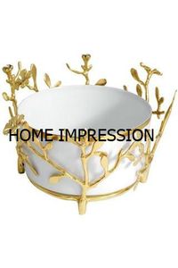 Ramas de metal Arabian Fancy Serving Tazón de color negro con soporte de color dorado Utensilios de cocina Diseñador de mesa Suministros hechos a mano - Product Image 5