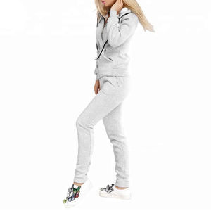 Haute qualité femmes maigre vêtements de sport fermeture éclair survêtement mince Jogging Style hiver coton polaire survêtement personnalisable - Product Image 2