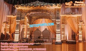 Maravillosa boda india Maharani Mandap boda aspecto de madera FRP Mastani Mandap diseñador hindú boda Sultan Mandaps Francia Emiratos Árabes Unidos - Product Image 4