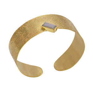 Brazalete de piedra lunar gris con forma de rectángulo, brazaletes martillados, Plata de Ley 925 sólida, piedras preciosas, joyería chapada en oro, casa de plata - Product Image 1