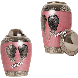 โกศขัดเงาสีเงินสำหรับผู้ใหญ่ขนาดใหญ่ทำด้วยมือสำหรับขี้เถ้าของมนุษย์สีชมพูอุปกรณ์สำหรับเผาศพและโกศสัตว์เลี้ยงงานทำมือ - Product Image 2