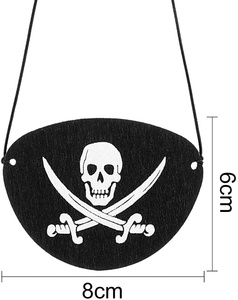 Parches de un ojo de pirata de fieltro negro para Halloween, Navidad, fiesta temática pirata, 48 piezas - Product Image 4